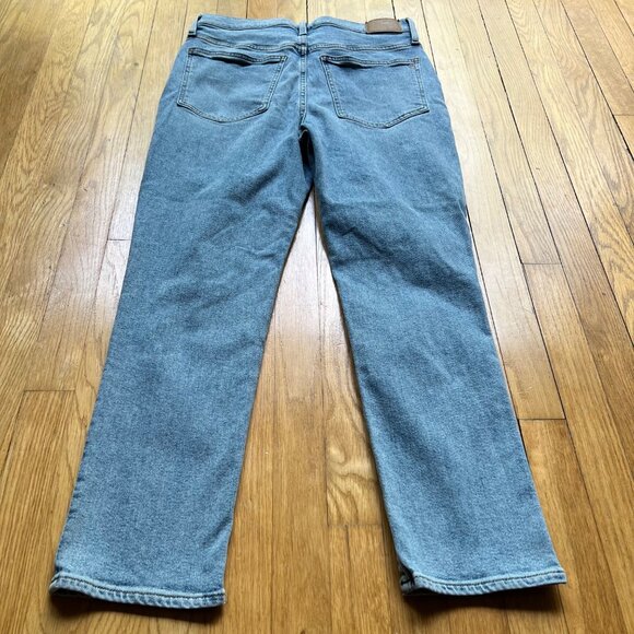 Madewell Size 30 Light Wash Blue High Rise Knee Rip The Perfect Vintage Jeans - Picture 12 of 14
